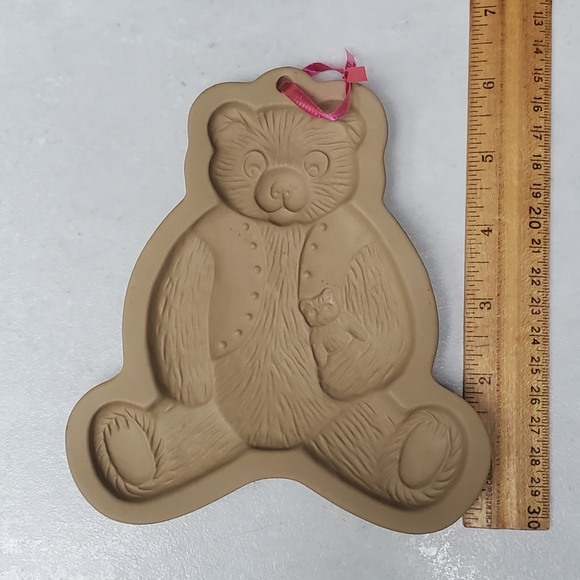 Brown Bag Stoneware Shortbread Cookie Mold 1984 Teddy Bear Vintage - Picture 5 of 5